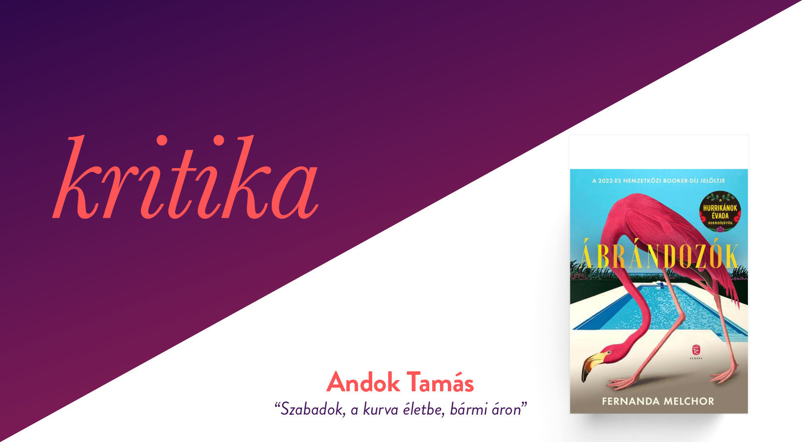 "Remény nélkül a vágy is szenvedés" (Fernanda Melchor: Ábrándozók)