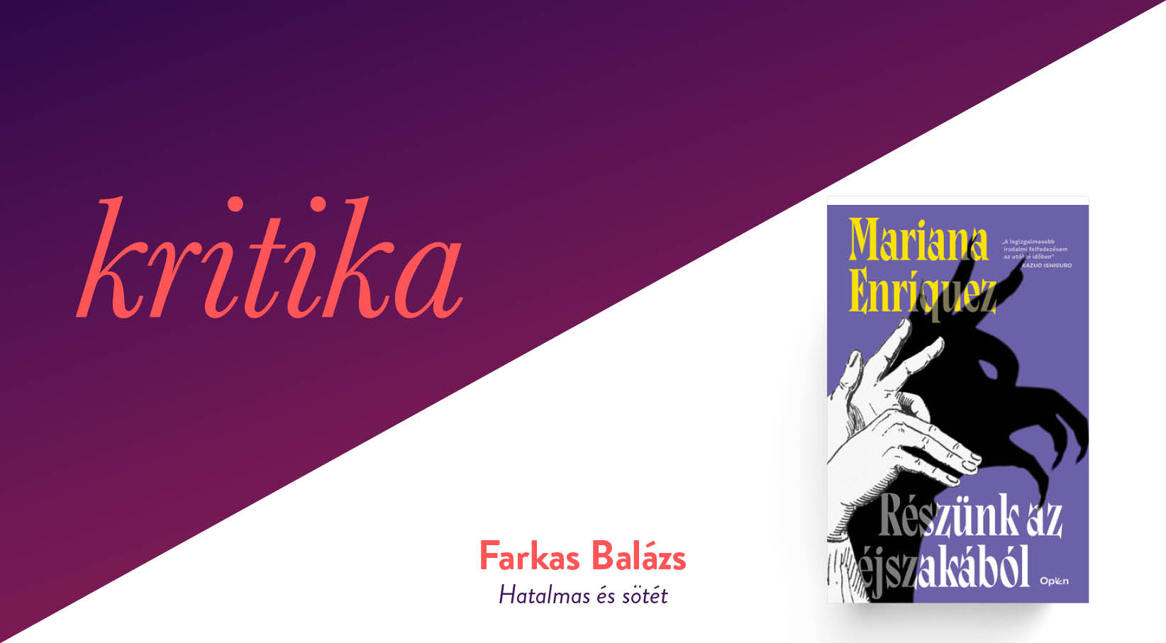 Hatalmas és sötét (Mariana Enríquez: Részünk az éjszakából)
