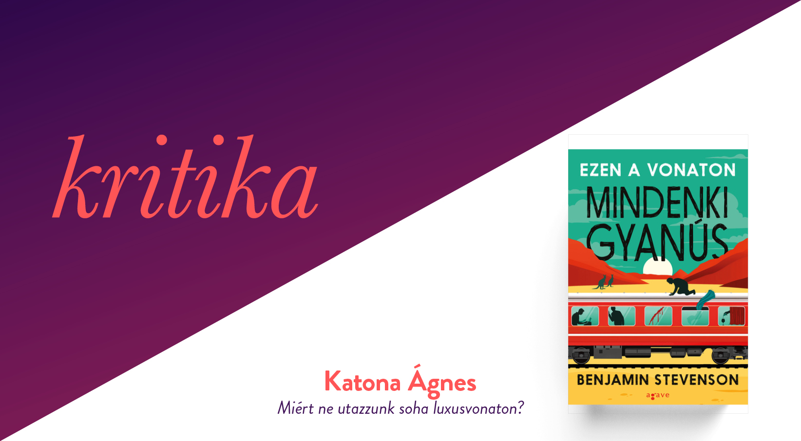 Miért ne utazzunk soha luxusvonaton? (Benjamin Stevenson: Ezen a vonaton mindenki gyanús)